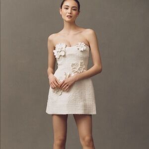 Rosario Floral-Appliquéd Tweed Mini Dress
